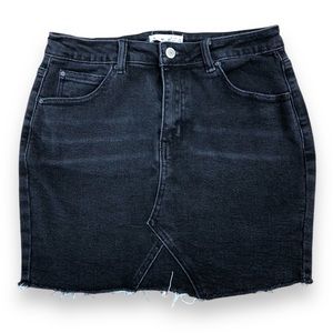 Black Cutoff Denim Mini Skirt Size 8-10
